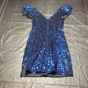 Blue sequin dress